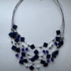 Ketting schelp blauw met facetkralen