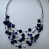 Ketting schelp blauw met facetkralen