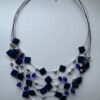 Ketting schelp blauw met facetkralen