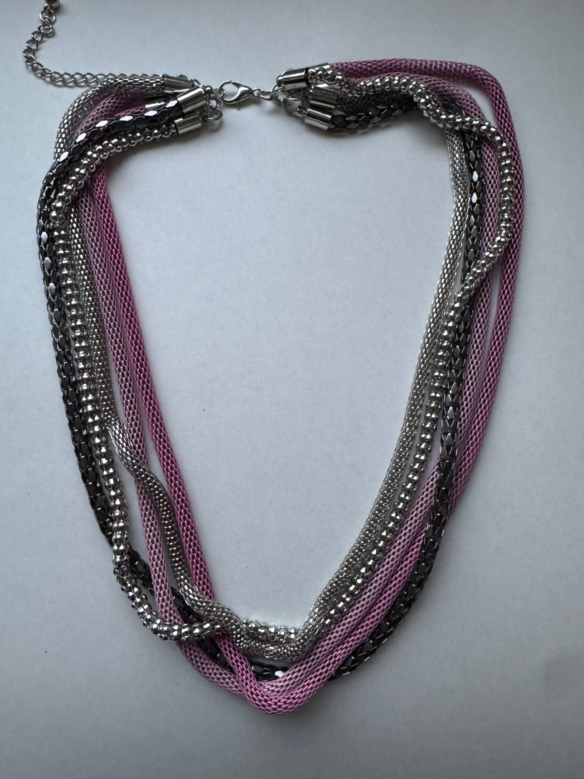 Ketting laagjes roze-grijs