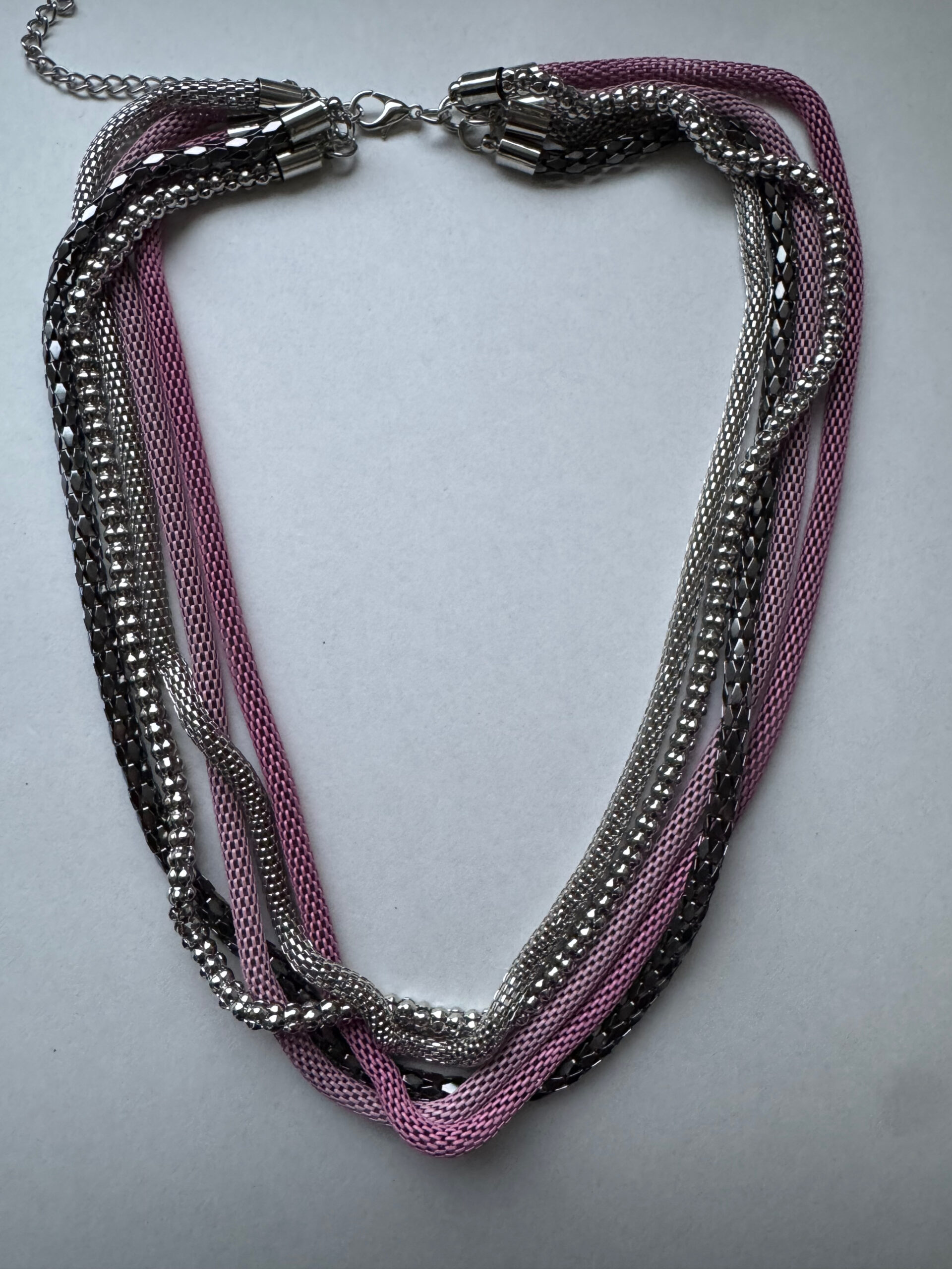 Ketting laagjes roze-grijs