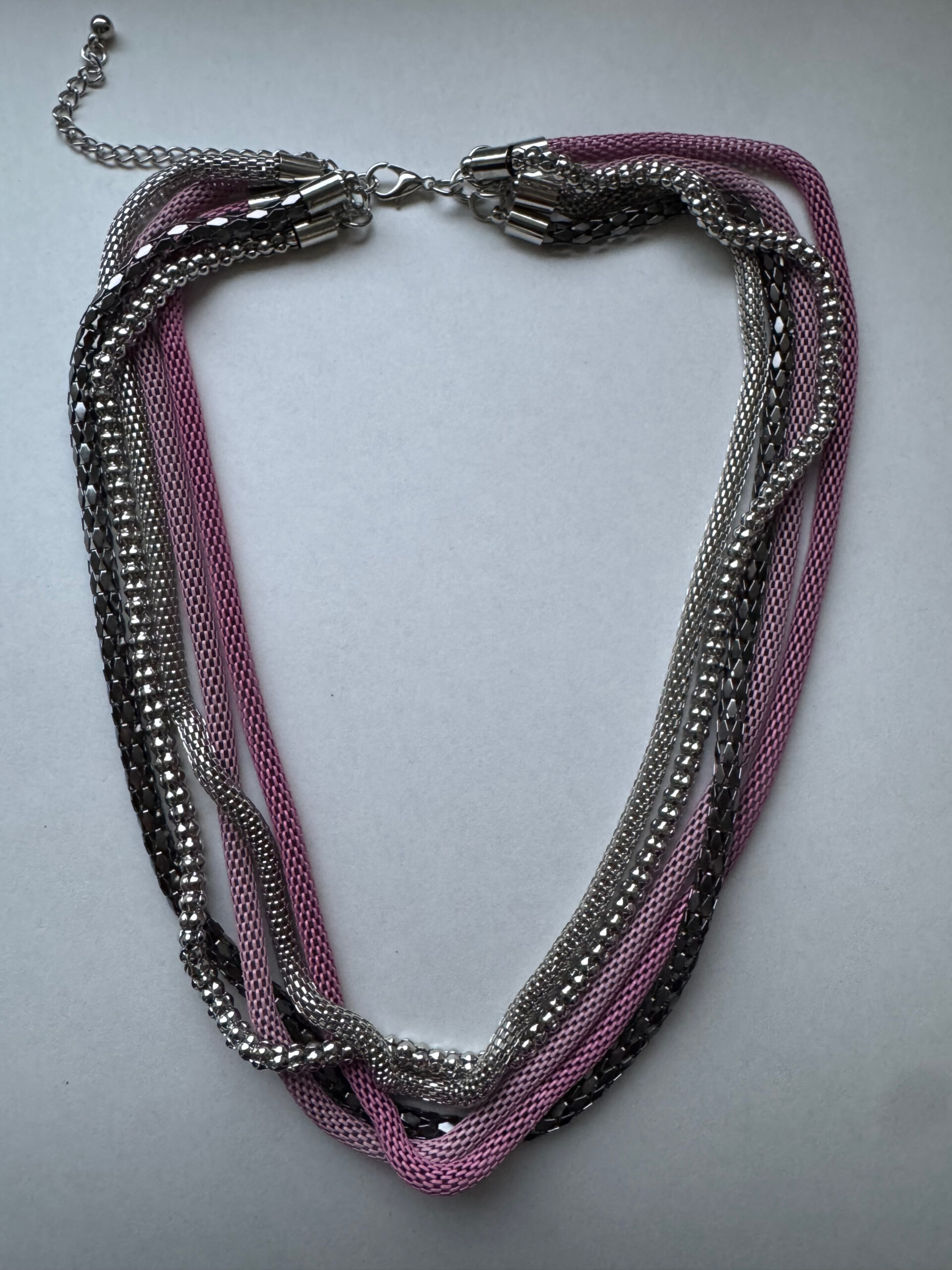 Ketting laagjes roze-grijs
