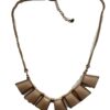 Goudkleurige ketting met rechthoek hangers