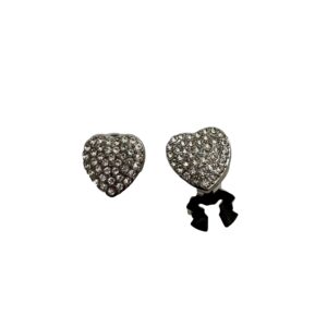 Knoopcover set van 2 stuks hartje met strass