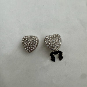 Knoopcover set van 2 stuks hartje met strass