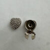 Knoopcover set van 2 stuks hartje met strass