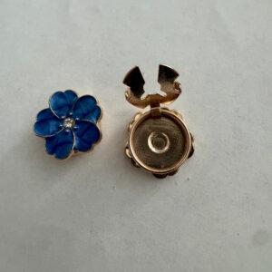 Knoopcover set van 2 stuks blauwe bloem