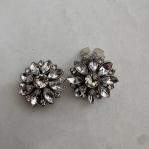 Knoopcover set van 2 stuks bloem met strass