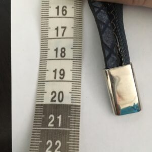 Armbandenset blauw leer met magneetsluiting