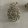 Clipoorbel zilverkleurig met strass