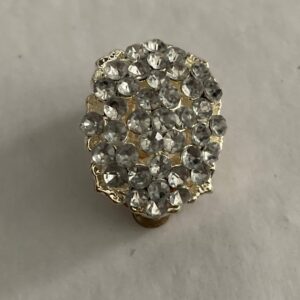 Clipoorbel zilverkleurig met strass