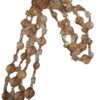 Lange ketting met facetkralen en kleine kralen donkerchampagnekleur