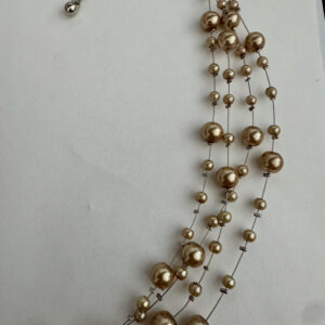 Laagjesketting met 4 laagjes met mooie bruine glimmende parels