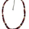 Parelketting fuchsia, bordeaux, grijs en wit 8 mm