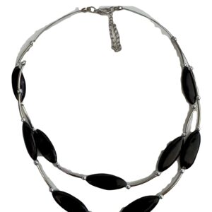 Ketting met laagjes zwart zwevend