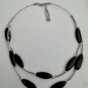 Ketting met laagjes zwart zwevend