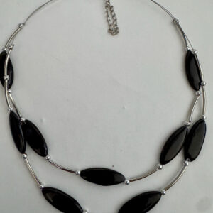 Ketting met laagjes zwart zwevend