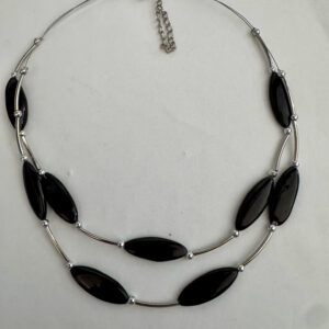 Ketting met laagjes zwart zwevend