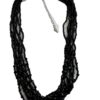 Ketting zwart met verschillende strengen met kleine kraaltjes