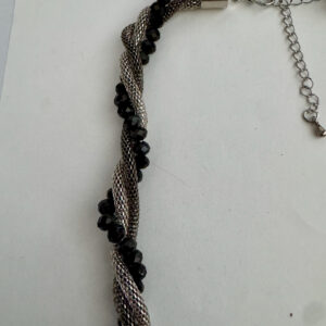 Mooie antraciete gevlochten ketting