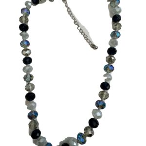 Kralenketting zwart-wit-transparant