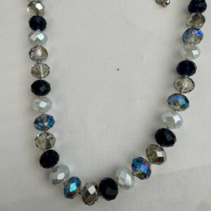 Kralenketting zwart-wit-transparant