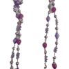 Lange ketting met parels en facet kralen geketteld paars