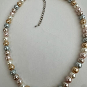 Parelketting mooie pastelkleurtjes 8 mm