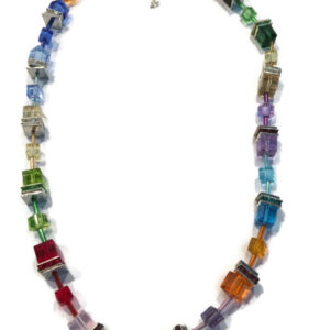 Ketting blokjes en buisjes bonte kleuren