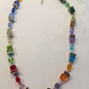 Ketting blokjes en buisjes bonte kleuren