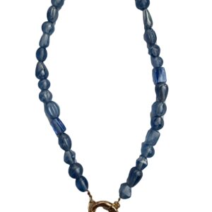 Zonnebrilkoord met ring blauwe glaskralen