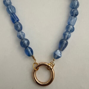 Zonnebrilkoord met ring blauwe glaskralen