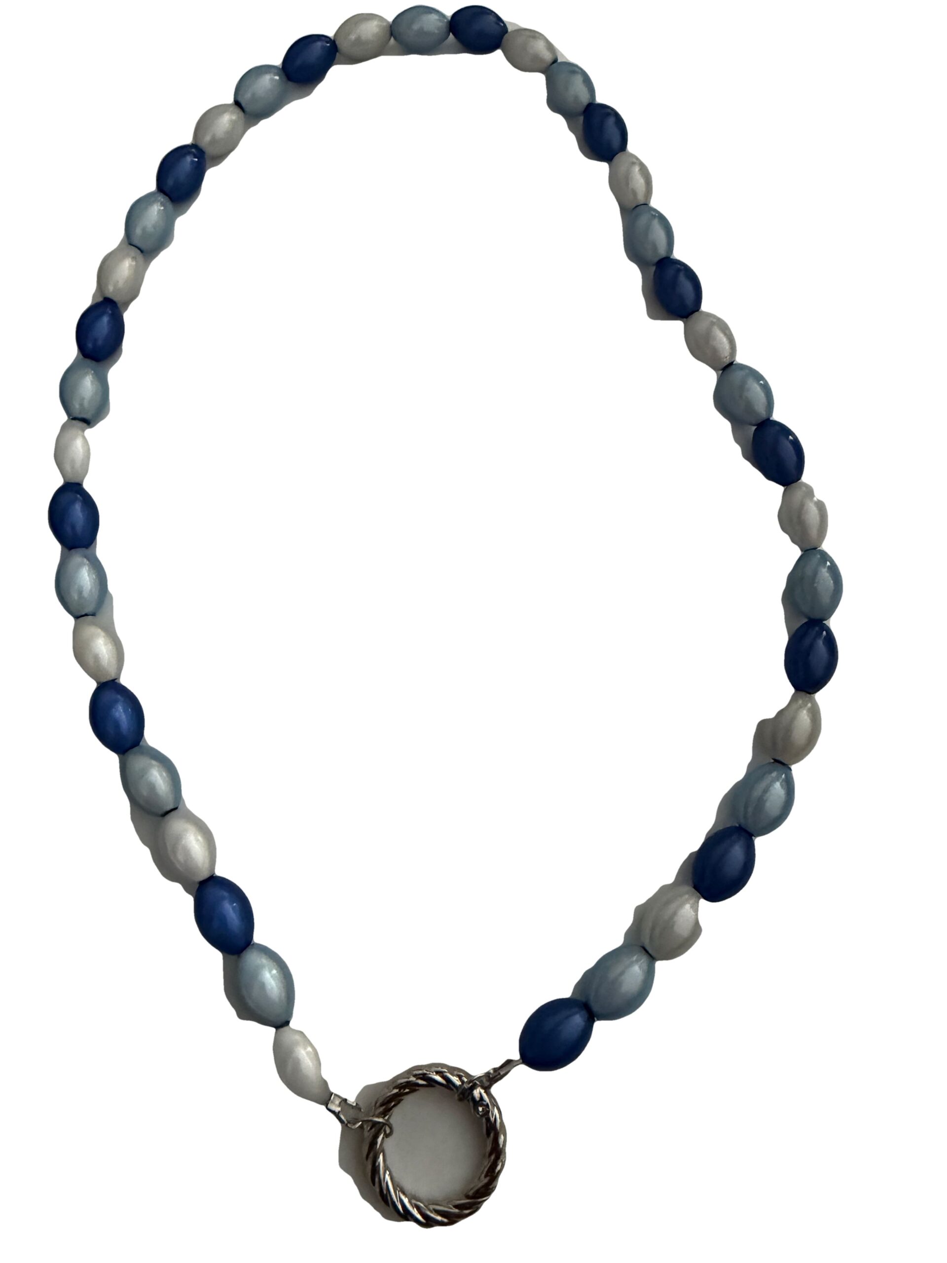 Zonnebrilkoord met ring blauwe 3d kralen