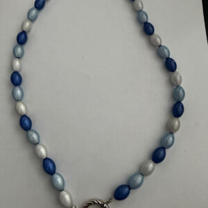 Zonnebrilkoord met ring blauwe 3d kralen