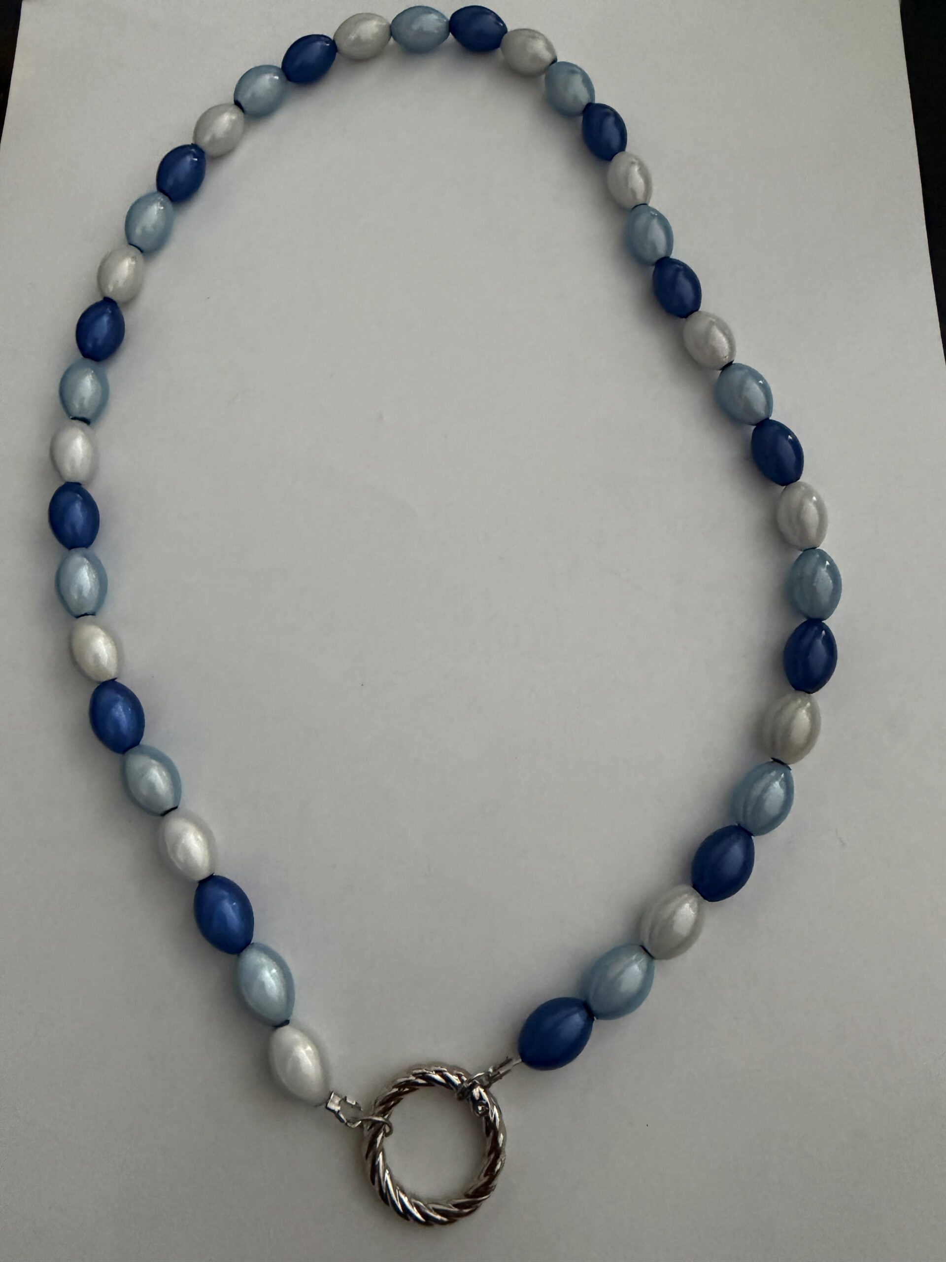 Zonnebrilkoord met ring blauwe 3d kralen