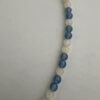 Zonnebrilkoord met ring blauwe en witte kralen met glitter