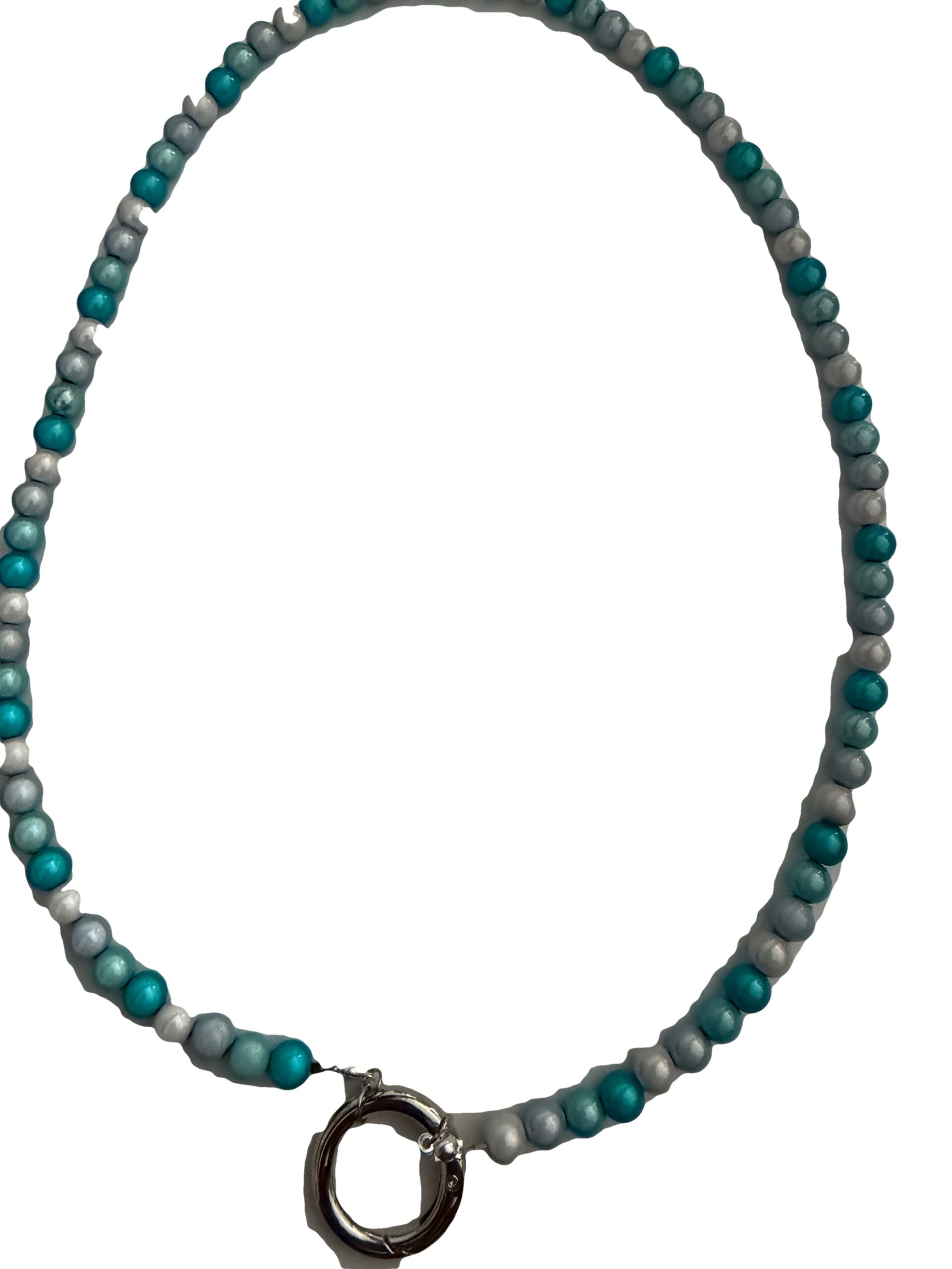 Zonnebrilkoord met ring turquoise 3d kralen