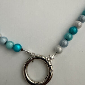 Zonnebrilkoord met ring turquoise 3d kralen