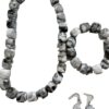 Sieradenset 3D ketting zwart wit marble(ketting, armband en bijpassende oorbellen)