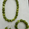 Sieradenset 3D ketting groen(ketting, armband en bijpassende oorbellen)