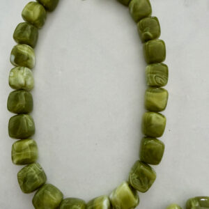 Sieradenset 3D ketting groen(ketting, armband en bijpassende oorbellen)