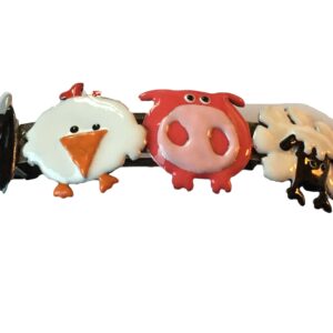 Haarspeld verzilverd met dieren