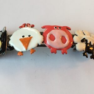Haarspeld verzilverd met dieren