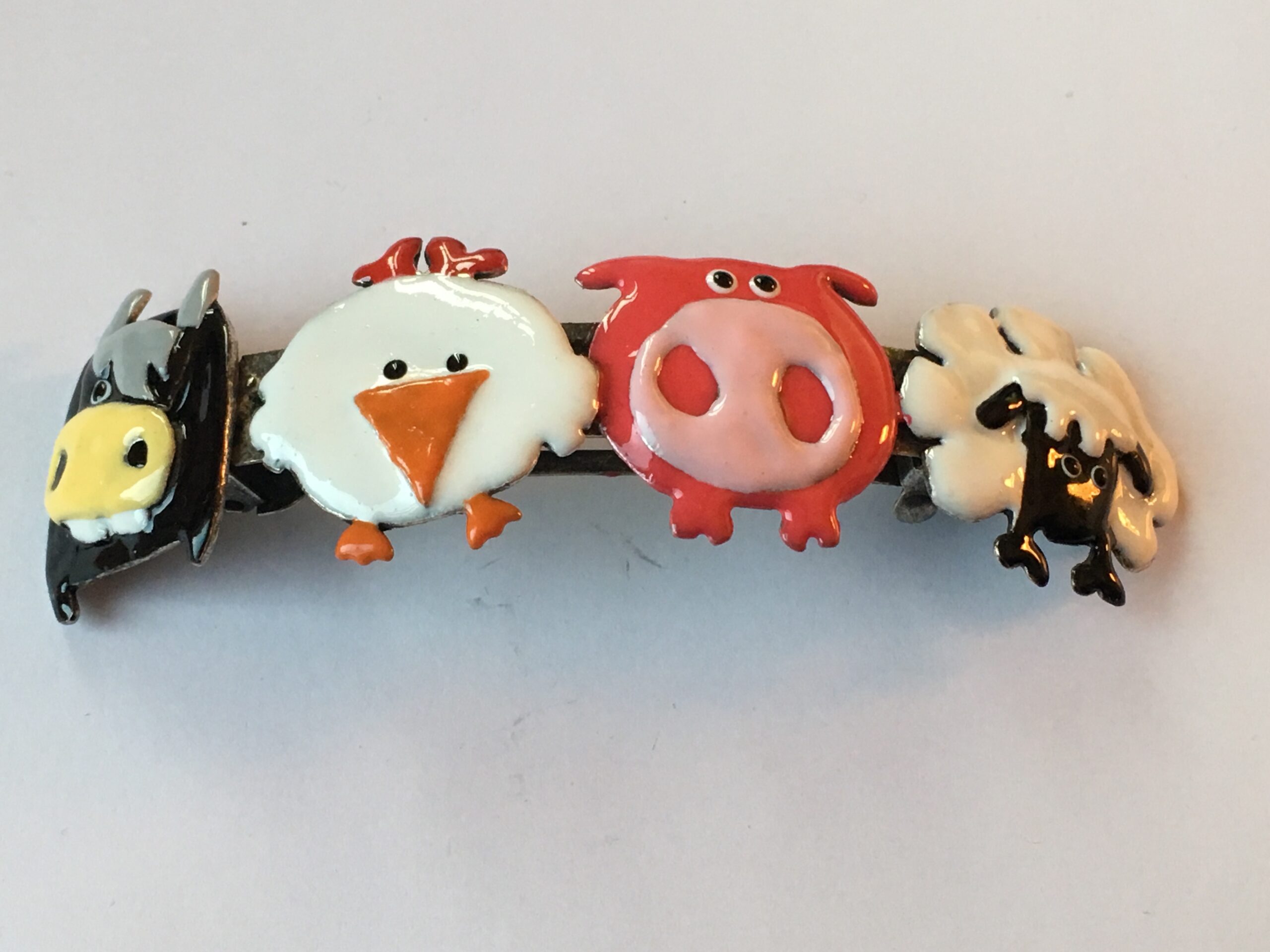 Haarspeld verzilverd met dieren