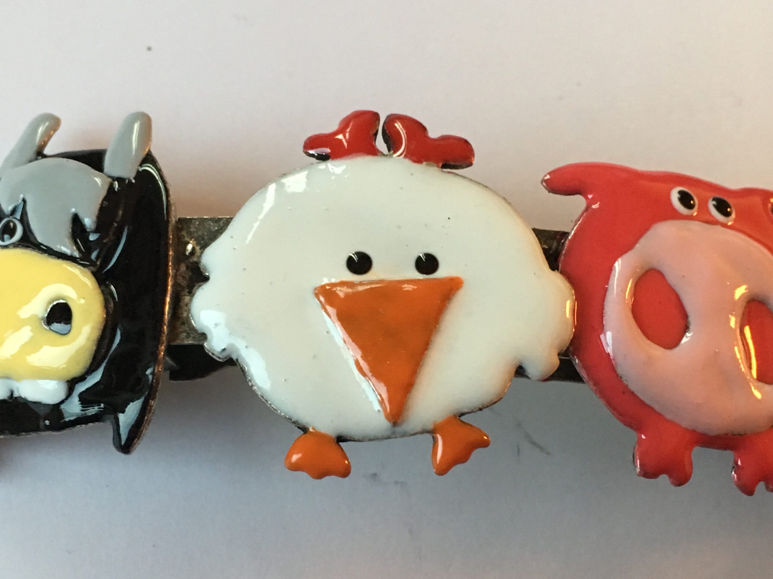 Haarspeld verzilverd met dieren