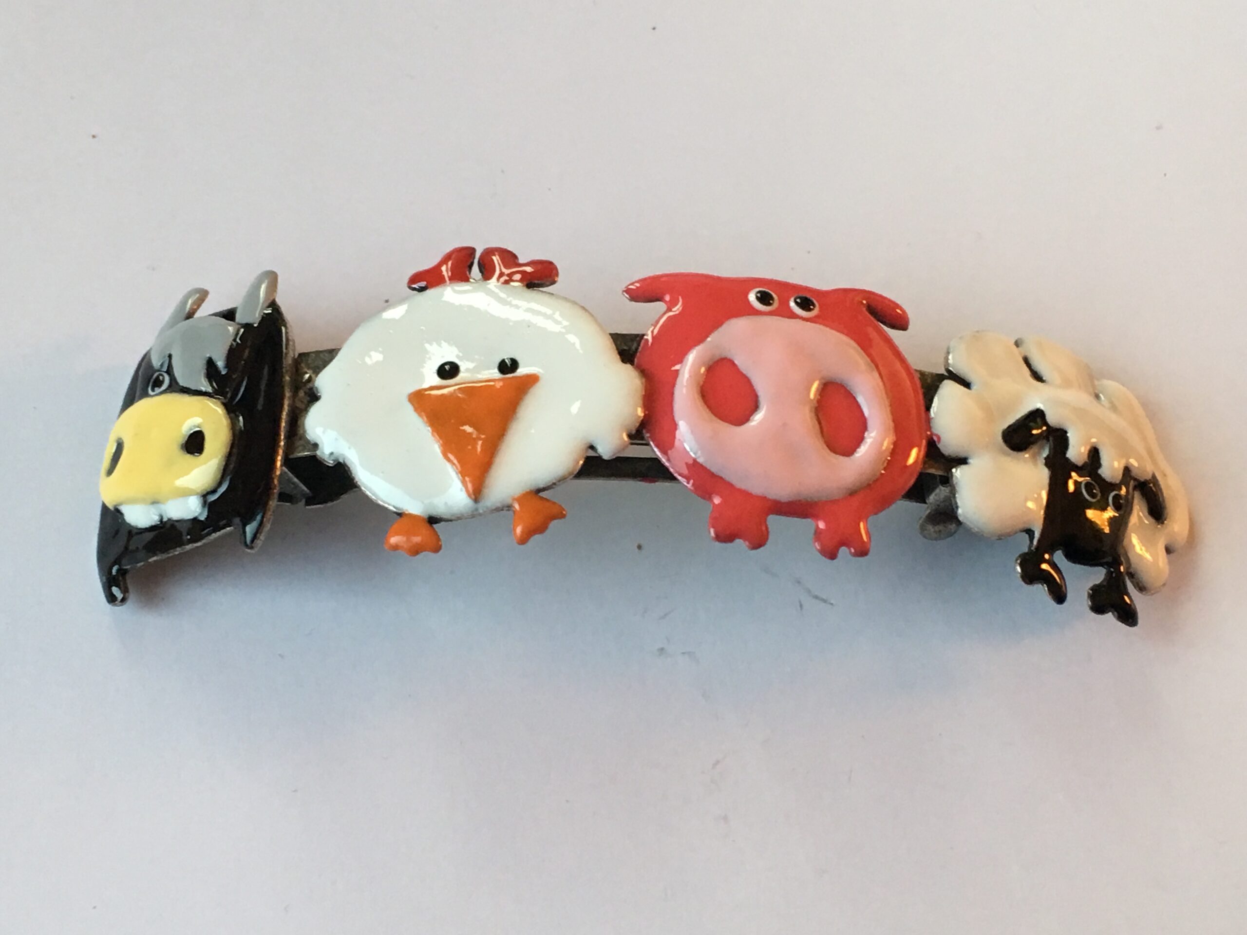 Haarspeld verzilverd met dieren