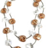 Ketting laagjes met schelpkralen glas met buisjes