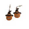 Oorbel Halloween oranje pompoen met hoed