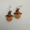 Oorbel Halloween oranje pompoen met hoed