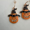 Oorbel Halloween oranje pompoen met hoed